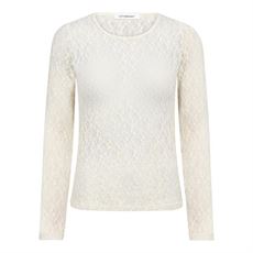 CO`COUTURE BLUSE, BARNACC O-NECK BLOUSE, OFF-WHITE